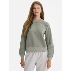 MATE the Label Organic Fleece Shrunken Crew Neck Sweatshirt Forest Medium Casual
